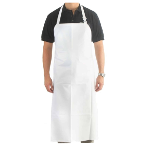 delantal impermeable en pvc blanco industrial